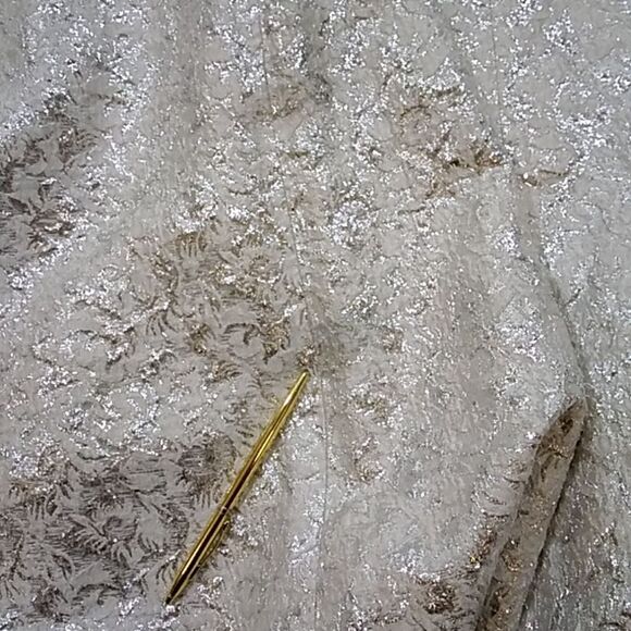 Vintage Handmade Formal Silver And Cream Dress Size S/M Approximate - Picture 12 of 16